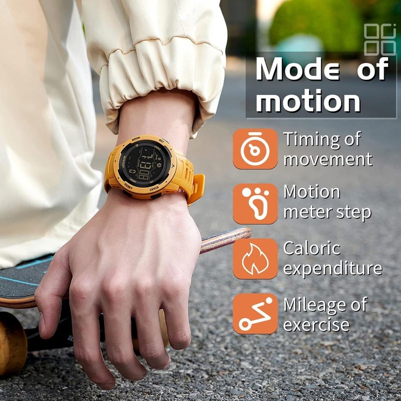 findtime Men's Digital Watch Waterproof Pedometer Watches Sport Watch Step Counter Calorie Military Watch with Stopwatch Alarm LED Backlight Countdown - Image 4